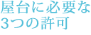 屋台に必要な 3つの許可